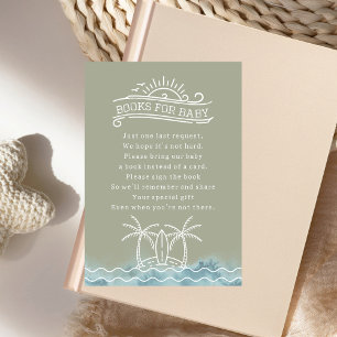 Invitación Bebé a bordo Solicitud de libro Baby Shower verde