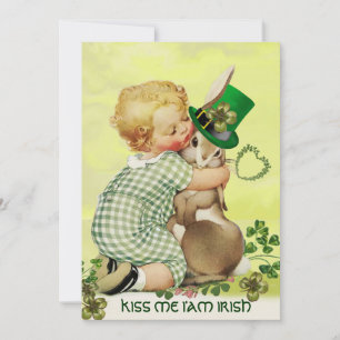 INVITACIÓN BEBÉ ABURRIENDO A RABBIT IRISH ST. FIESTA DEL DÍA 