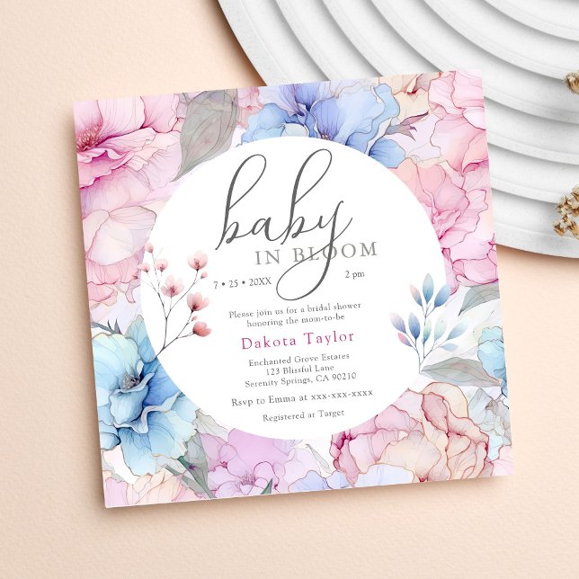Invitación Bebé acuarela en Baby Shower en Bloom (Subido por el creador)