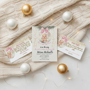 Invitación bebé adorable de pan de jengibre en burbuja de Nav