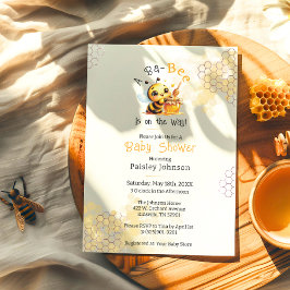 Invitación Bebé Adorable en Camino Lluvia de Bebé Abeja Miel