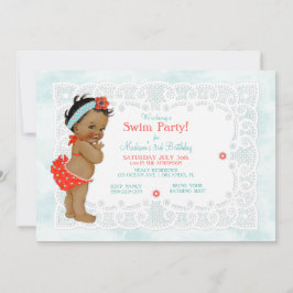Invitación Bebé afroamericana bañando ropa interior