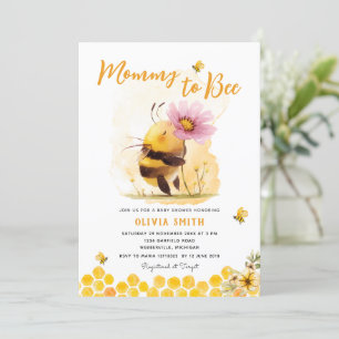 Invitación Bebé Amarillo lindo Daisy Mami para beberse ducha