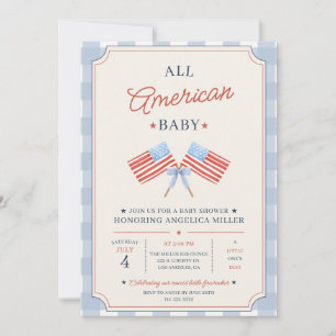 Invitación Bebé Americano Todo Patriótico 4 de Julio
