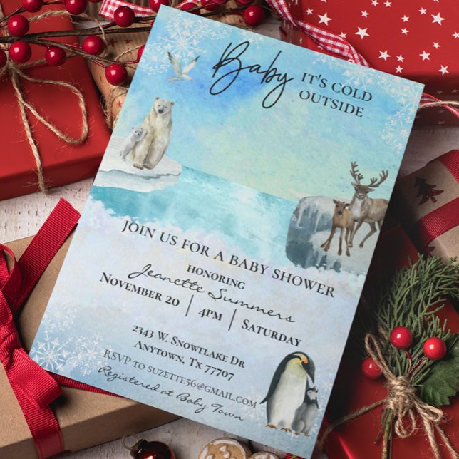 Invitación Bebé animal en el Ártico de invierno hace frío fue (Subido por el creador)