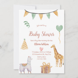 Invitación bebé animal neutro invitar a bebé