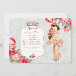 Invitación Bebé Antiguo Certamen Princesa Pequeña Miss Améric