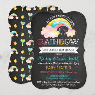Invitación Bebé arcoiris después del Baby Shower de la tormen