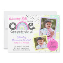 Bebé arcoiris Primer cumpleaños Doodles Kawaii 2-F