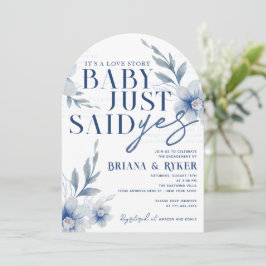 Invitación Bebé Arqueado Acaba de Decir Sí Floral Blanco Comp