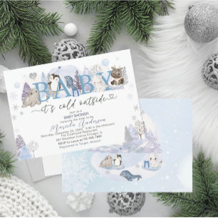 Invitación Bebé ártico frío fuera de la ducha de bebé de invi