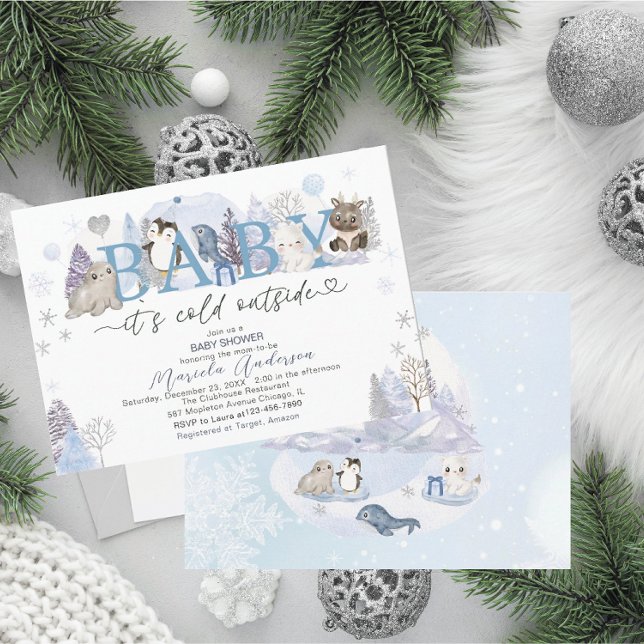 Invitación Bebé ártico frío fuera de la ducha de bebé de invi (Subido por el creador)