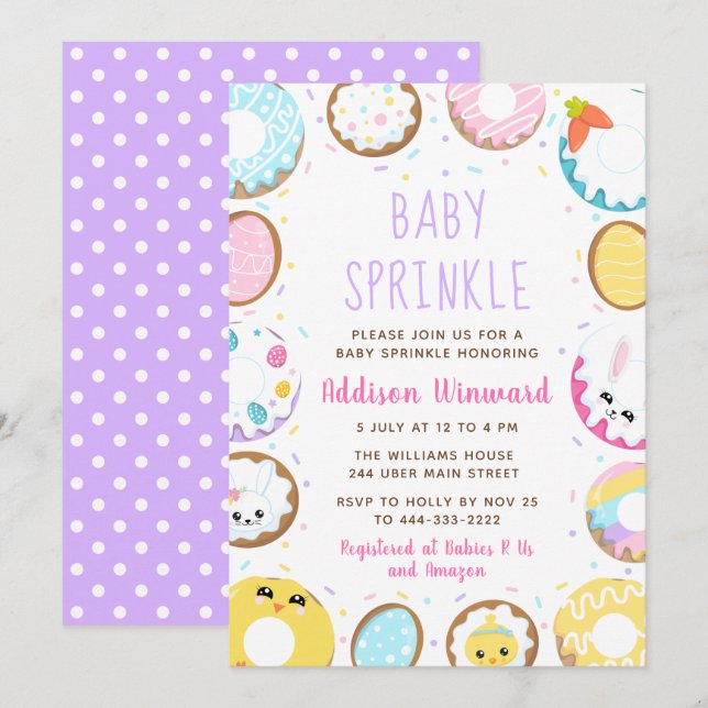 Invitación Bebé asador de Donuts (Anverso / Reverso)