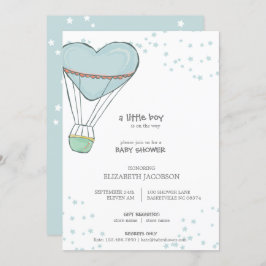 Invitación Bebé azul cielo caliente Baby Shower
