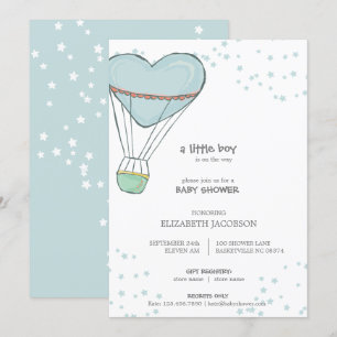Invitación Bebé azul cielo caliente Baby Shower