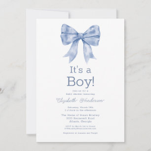 Invitación Bebé azul en Baby Shower en sangre