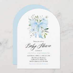 Invitación Bebé azul en el florero Baby Shower