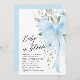 Invitación Bebé azul en el florero Baby Shower