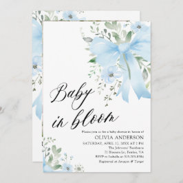 Invitación Bebé azul en el florero Baby Shower