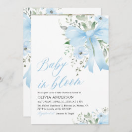 Invitación Bebé azul en el florero Baby Shower