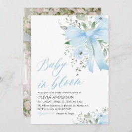 Invitación Bebé azul en el florero Baby Shower