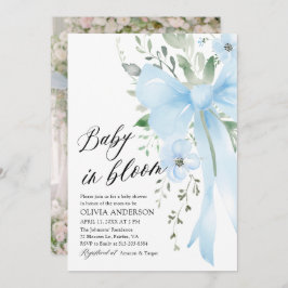 Invitación Bebé azul en el florero Baby Shower