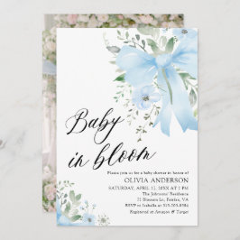 Invitación Bebé azul en el florero Baby Shower