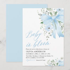 Invitación Bebé azul en el florero Baby Shower