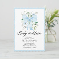 Bebé azul en el florero Baby Shower