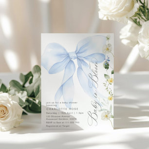 Invitación Bebé azul en flor de sangre Bebé ducha de niño beb