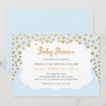 Bebé azul + faux dorado baby shower