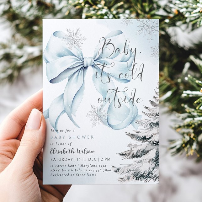 Invitación Bebé azul hace frío fuera de Baby Shower (Subido por el creador)