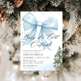 Invitación Bebé azul hace frío fuera de Baby Shower