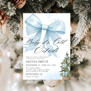 Invitación Bebé azul hace frío fuera de Baby Shower