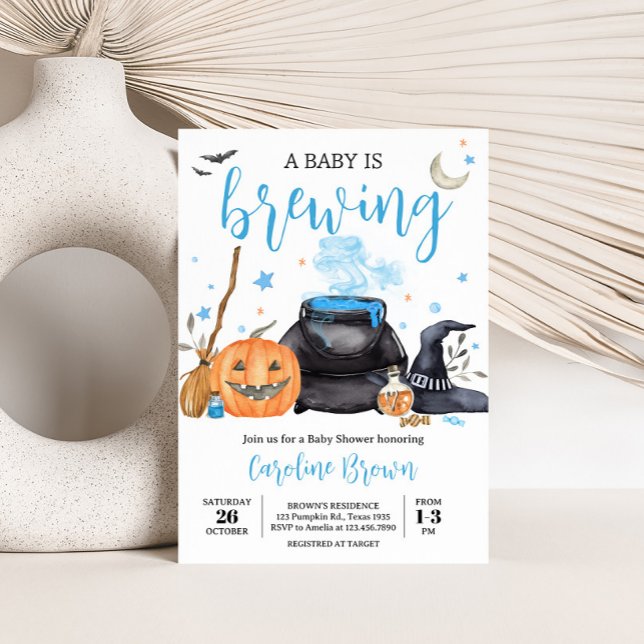 Invitación Bebé azul se está preparando para Baby Shower de H (Baby is Brewing Baby Shower Invitation
)