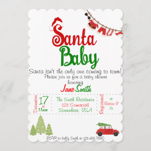 Invitación Bebé Baby Shower de Santa