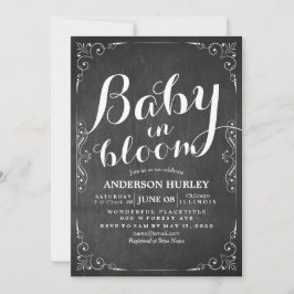 Invitación Bebé Baby Shower en el tablero de cuadros florales
