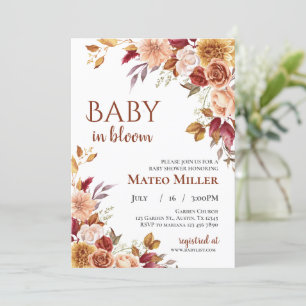 Invitación Bebé Baby Shower en floración