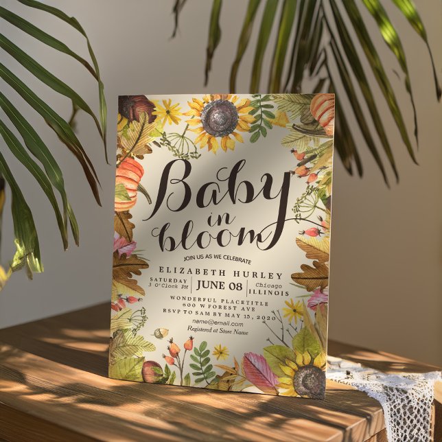 Invitación Bebé Baby Shower en flores de calabaza de arce en  (Subido por el creador)
