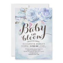 Bebé Baby Shower en pluma de flores bohemias