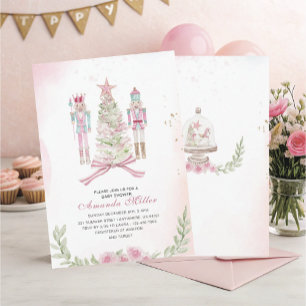 Invitación Bebé bailarín de cascanueces de Navidad acuarela r
