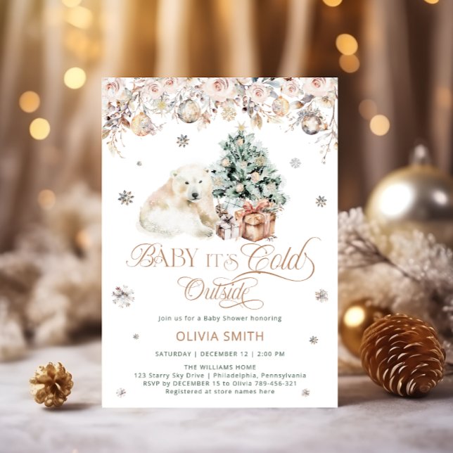 Invitación Bebé Bear está frío fuera de Baby Shower (Subido por el creador)
