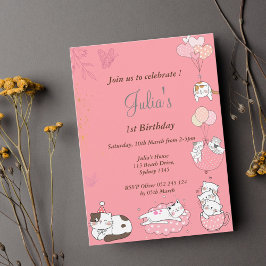 Invitación bebé bebé bebe rosa