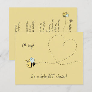 Invitación Bebé Bee Boy Shower