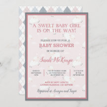 Bebé blanco gris rosado salta Baby Shower