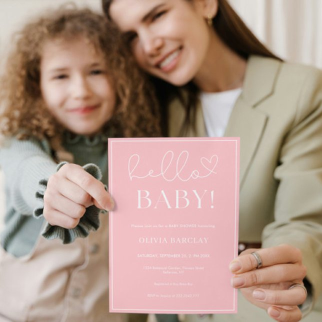 Invitación Bebé blanco rosado Shower (Subido por el creador)