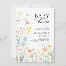 Bebé Bloom Pastel Flor silvestre Boho Baby Shower