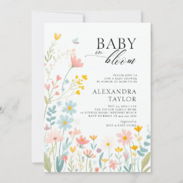 Invitación Bebé Bloom Pastel Flor silvestre Boho Baby Shower