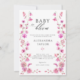 Invitación Bebé Bloom Wildflower Garden Negrita ducha Chica r