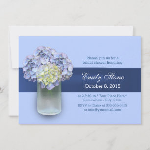Invitación Bebé Blue Hydrangea Mason Jar Bridal Shower